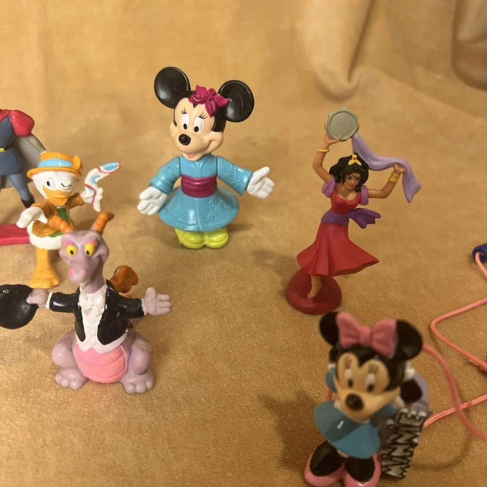 Disney Mini Figurine Lot Of 14 Mickey, Mini, Boots, Cinderella, Esmeralda, PVC